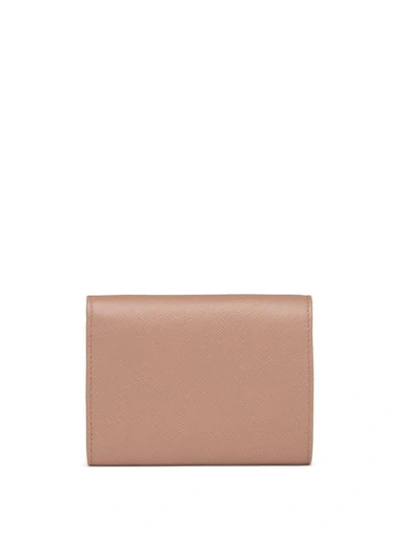 Shop Prada Trifold Logo Wallet In Pink