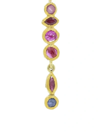 Shop Boaz Kashi 24kt Yellow Gold Diamonds, Sapphires, And Tourmaline Drop Earrings In Ylwgold