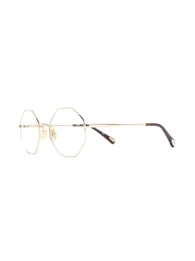 Shop Chloé Octagonal-frame Glasses In Gold