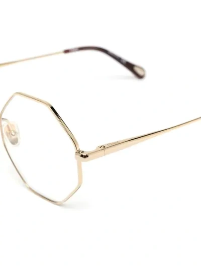 Shop Chloé Octagonal-frame Glasses In Gold
