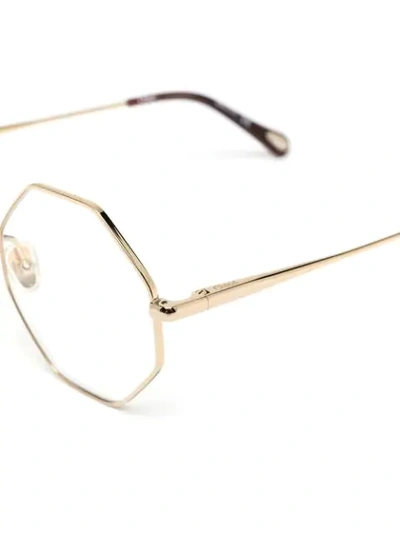 Chloé Octagon-frame Gold-tone Optical Glasses In Gold