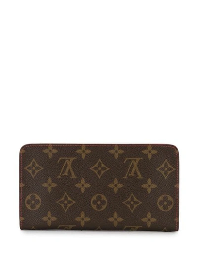 Pre-owned Louis Vuitton 2005  Cherry Logo Print Wallet In Brown