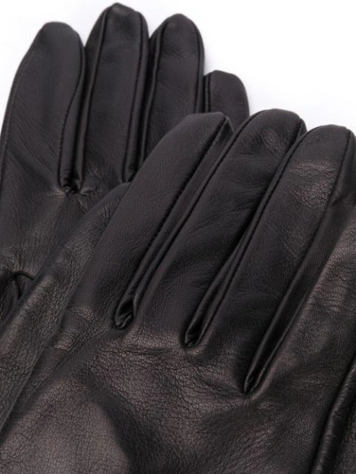 Shop Manokhi Long Textured Style Gloves In Black