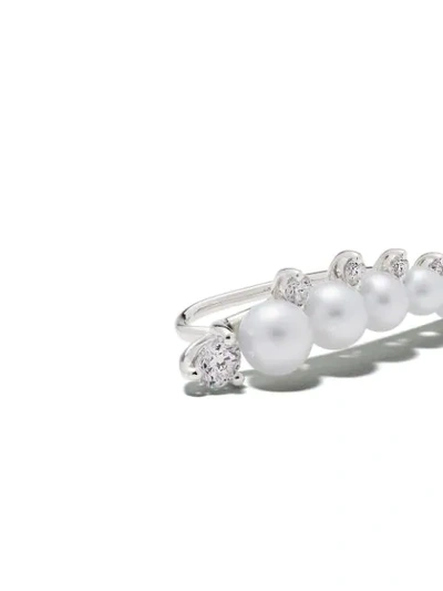 Shop Annoushka 18kt White Gold Diamonds & Pearls Ear Pins In 18ct White Gold