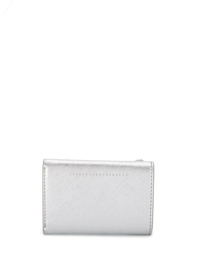 Shop Mm6 Maison Margiela Logo Patch Folding Wallet In Silver