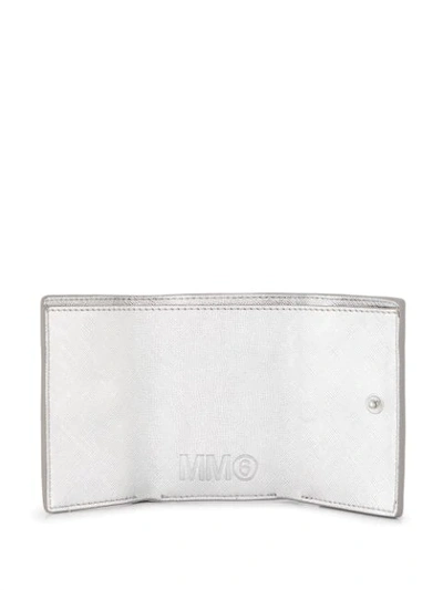 Shop Mm6 Maison Margiela Logo Patch Folding Wallet In Silver