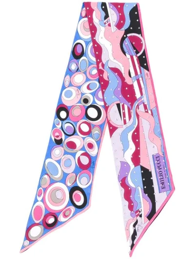 Shop Emilio Pucci Clipper-print Neck Tie In Pink
