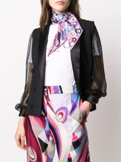 Shop Emilio Pucci Clipper-print Neck Tie In Pink