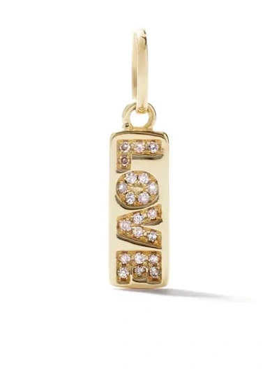 Shop As29 18kt Yellow Gold Diamond Mini Love Tag Pendant