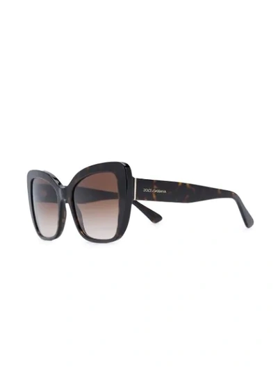 Shop Dolce & Gabbana Tortoiseshell Oversized Sunglasses In Brown