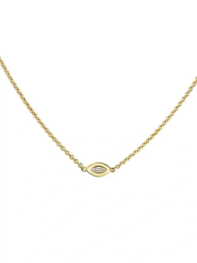 Shop Andy Lif 18kt Gold Diamond Cats Eye Necklace In Ylwgold