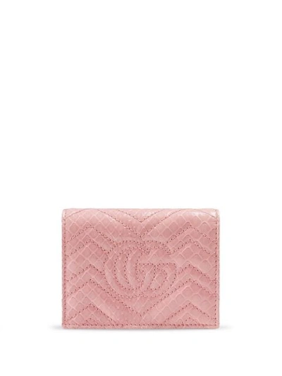 Shop Gucci Gg Marmont Card Case Wallet In Pink