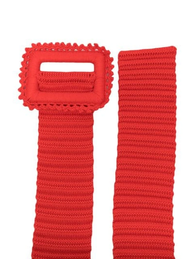 Msgm Knitted-style Belt In Red