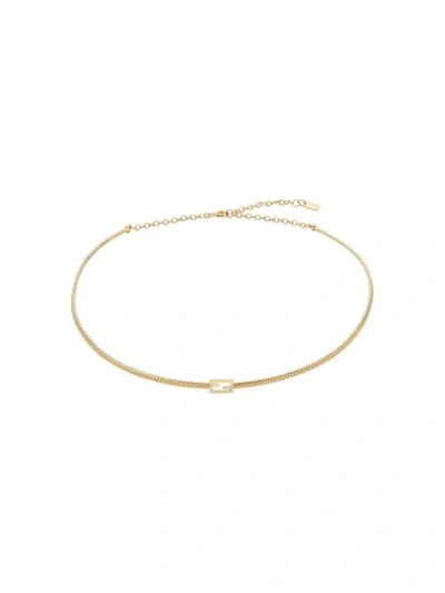 Shop Fendi Baguette Necklace In Gold