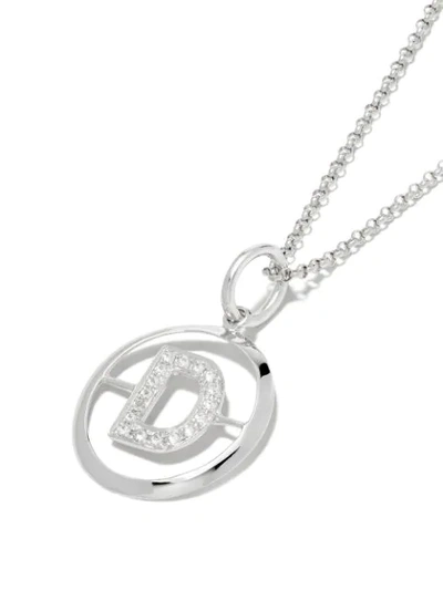 Shop Annoushka 14kt White Gold Diamond Initial D Necklace In 18ct White Gold