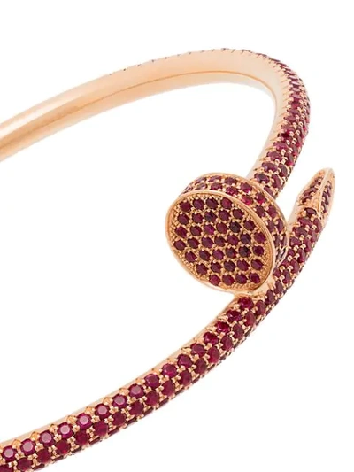 Shop Mad Paris Customised  18kt Rose Gold Cartier Juste Un Clou Bracelet In Rose C/ Marrom