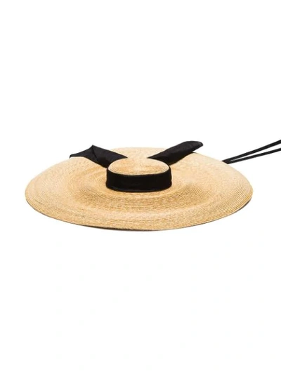 Shop Eliurpi Pamela Raffia Hat In Black