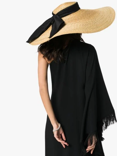 Shop Eliurpi Pamela Raffia Hat In Black