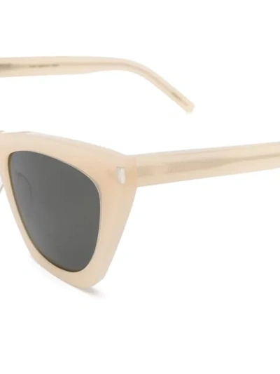 Shop Saint Laurent Sl214 Square-frame Sunglasses In Neutrals