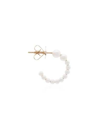 Shop Sophie Bille Brahe Peggy Hoop Earring In White