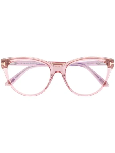Shop Tom Ford Cat Eye Frame Glasses In Pink