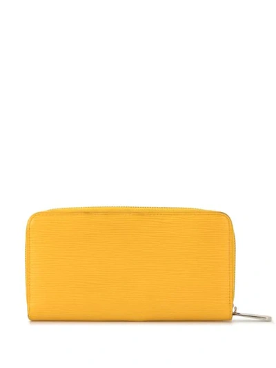 Pre-owned Louis Vuitton  Textured All Around Zipped Wallet In Yellow