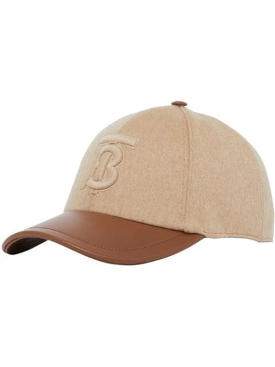 Shop Burberry Monogrammed Baseball Cap In Neutrals