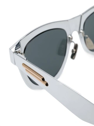 Shop Bottega Veneta Square Frames Sunglasses In Silver