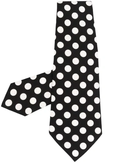 Shop Dolce & Gabbana Polka-dot Tie In Black