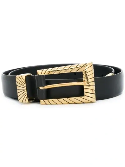 Shop Alberta Ferretti Buckled Belt In Black