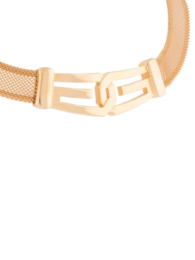 Pre-owned Givenchy 1977 Gg Mesh Choker Necklace In Gold