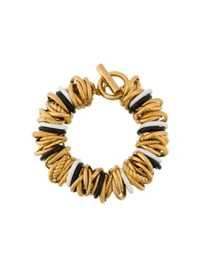 Shop Balenciaga Multirings Bracelet In Gold