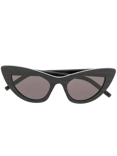 Shop Saint Laurent Cat-eye Frames Sunglasses In Black