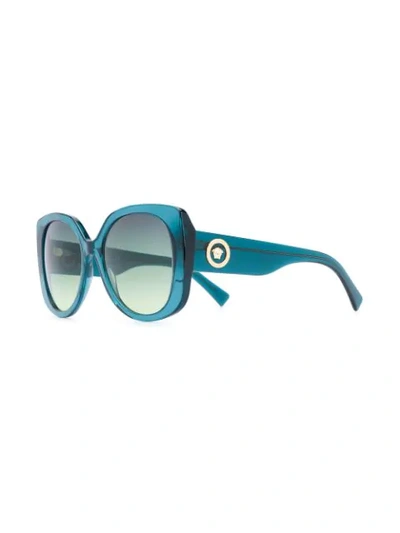 Shop Versace Oversized Tinted Sunglasses In Blue