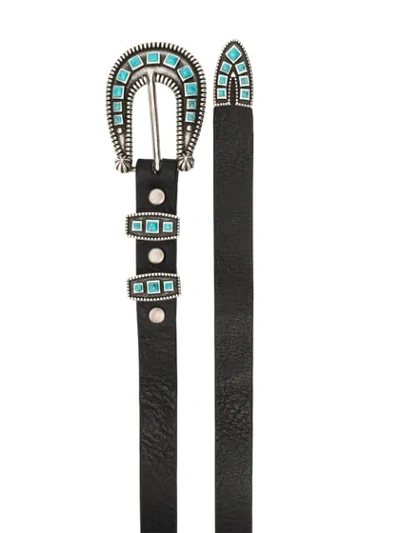 Shop Alanui Stoned-hardware Belt In Black