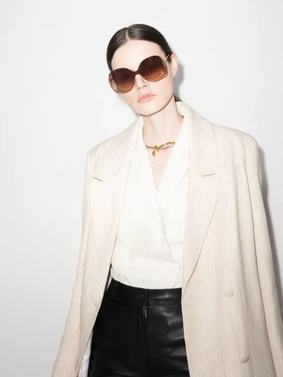 BROWN AND GOLD TONE CURTIS SUNGLASSES
