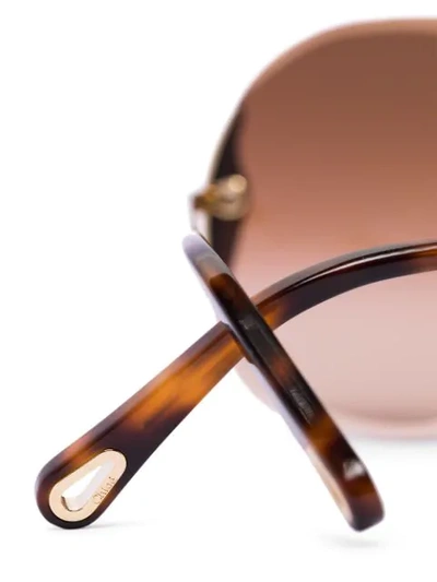 Shop Chloé Curtis Square-frame Sunglasses In Brown