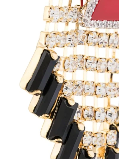 Shop Venna Triangle Crystal Tassel Earrings In Gold