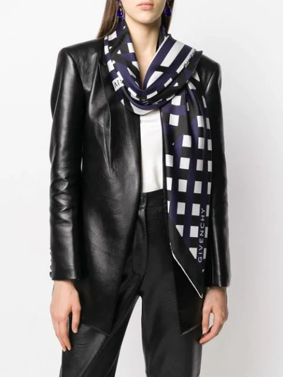 Shop Givenchy Criss-cross Striped Print Scarf In Blue