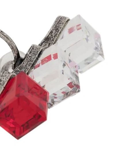 Shop Saint Laurent Crystal-embellished Single Earring In Red