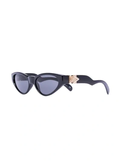 Shop Versace Cat Eye Tinted Sunglasses In Black