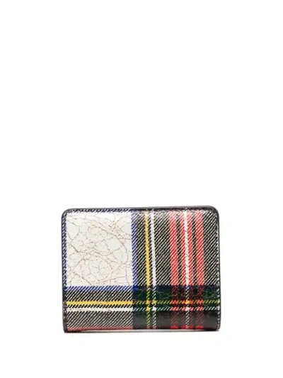 Shop Maison Margiela Mini Tartan Pattern Card Holder In Neutrals