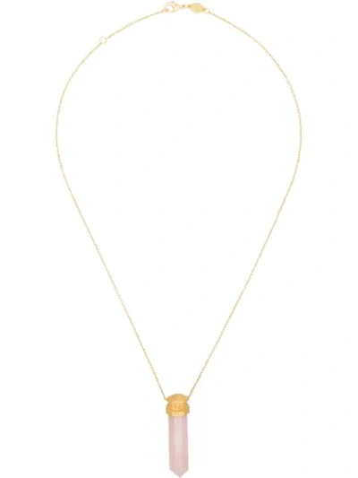 18KT GOLD-PLATED LA SPIRIT ROSE QUARTZ NECKLACE