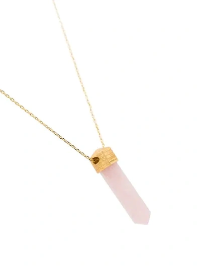 Shop Anni Lu 18kt Gold-plated La Spirit Rose Quartz Necklace