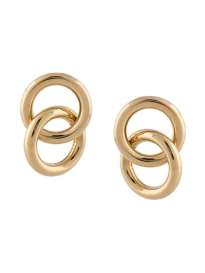 Shop Laura Lombardi Interlock Hoop Earrings In Gold