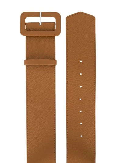 Shop P.a.r.o.s.h Wide-band Buckle Belt In Brown