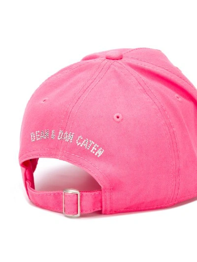 Shop Dsquared2 Logo Embellished Cap In Pink