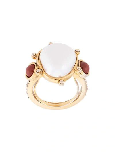Shop Oscar De La Renta Embellished Ring In Gold