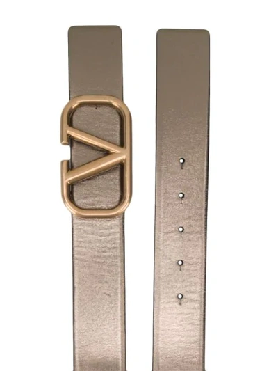 Shop Valentino Vlogo Buckle Belt In Gold