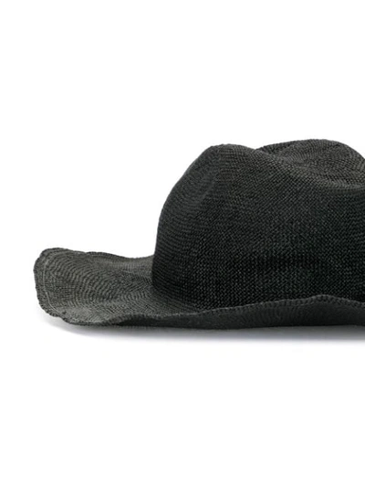 Shop Reinhard Plank Boncia Raw Hat In Black